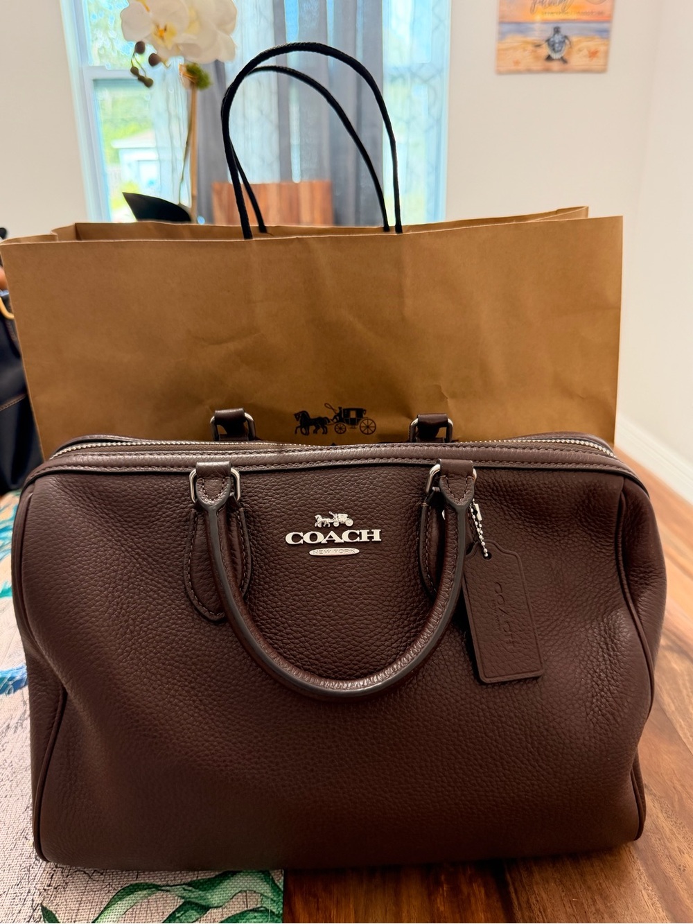 Coach Rowan Large Satchel Maple - Picture 9 of 12